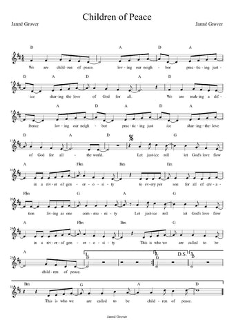 Sheet Music - Children of Peace (PDF Download)