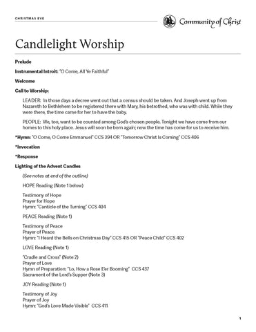 Christmas Eve Worship Outlines (PDF Download)