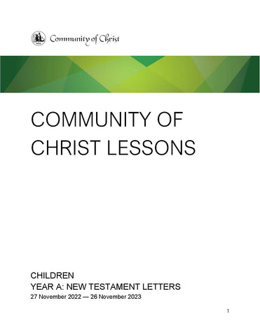 Community of Christ Lessons Year A Children New Testament Letters (PDF Download)