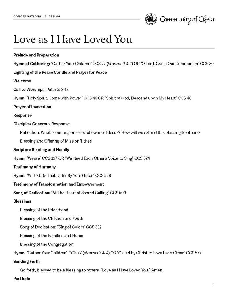 Congregational Blessing Worship Outlines (PDF Download)