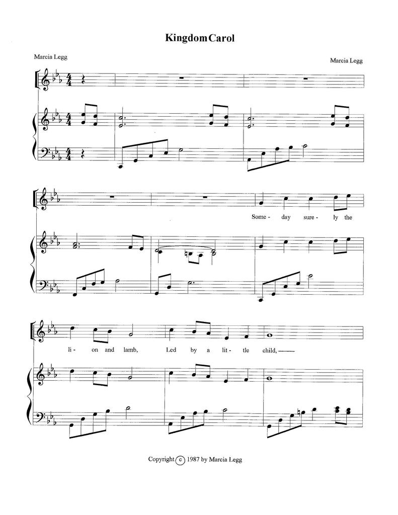 Sheet Music - Kingdom Carol (PDF Download)