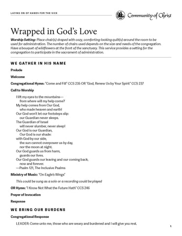 Laying on of Hands for the Sick Worship Outline (PDF Download)