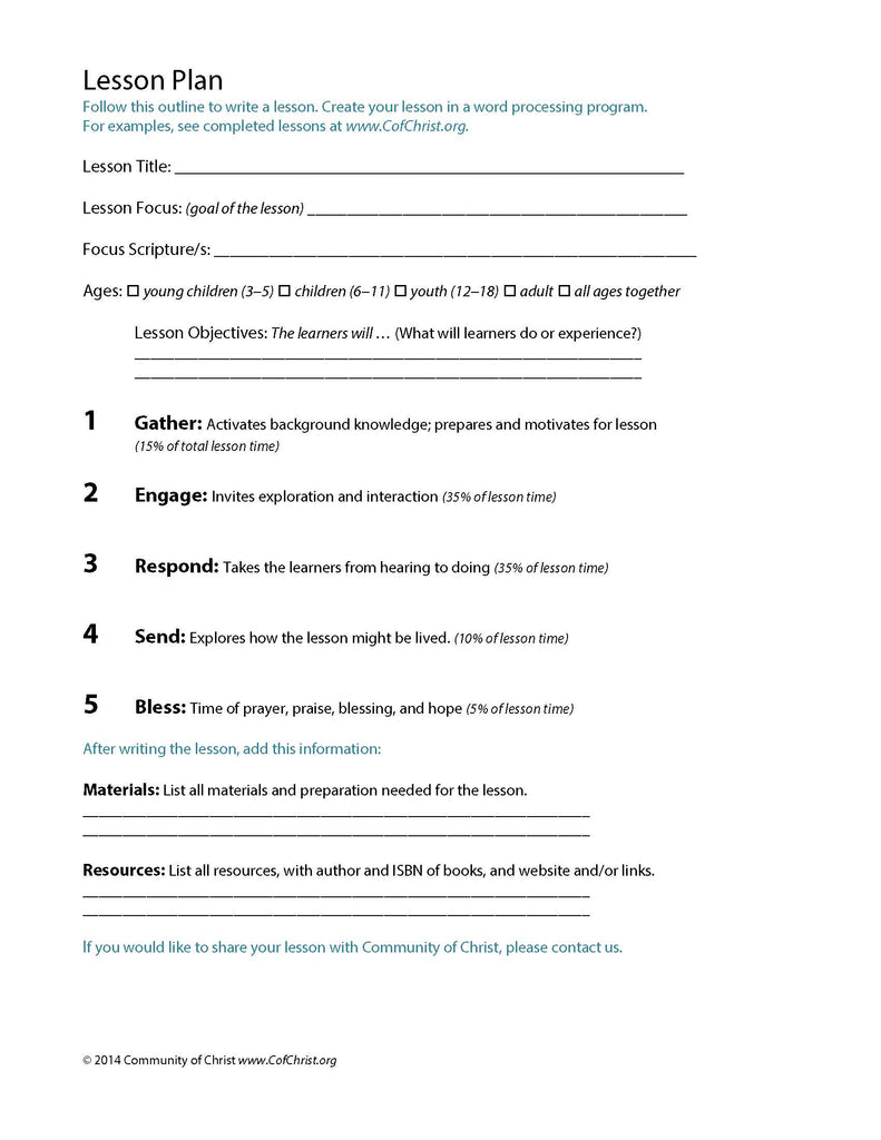 Lesson Plan Template (Word Download)