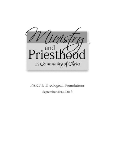Ministry and Priesthood in Community of Christ: Theological Foundations (PDF Download)