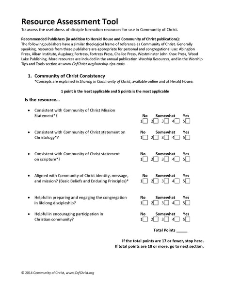 Resource Assessment Tool (PDF Download) – Herald House
