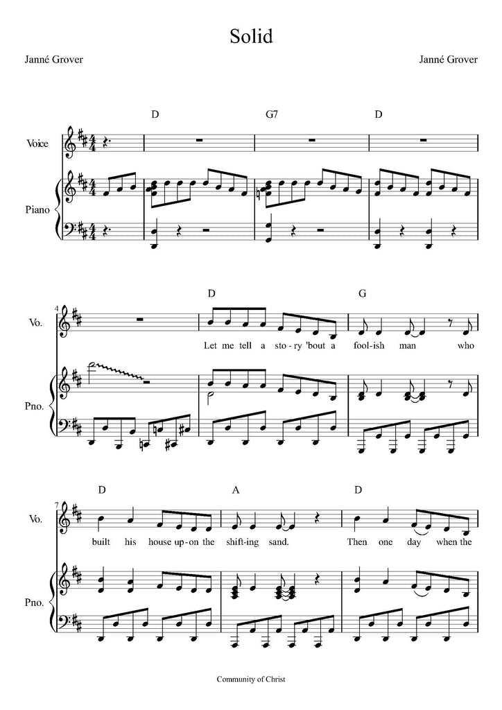 Sheet Music - Solid (PDF Download)