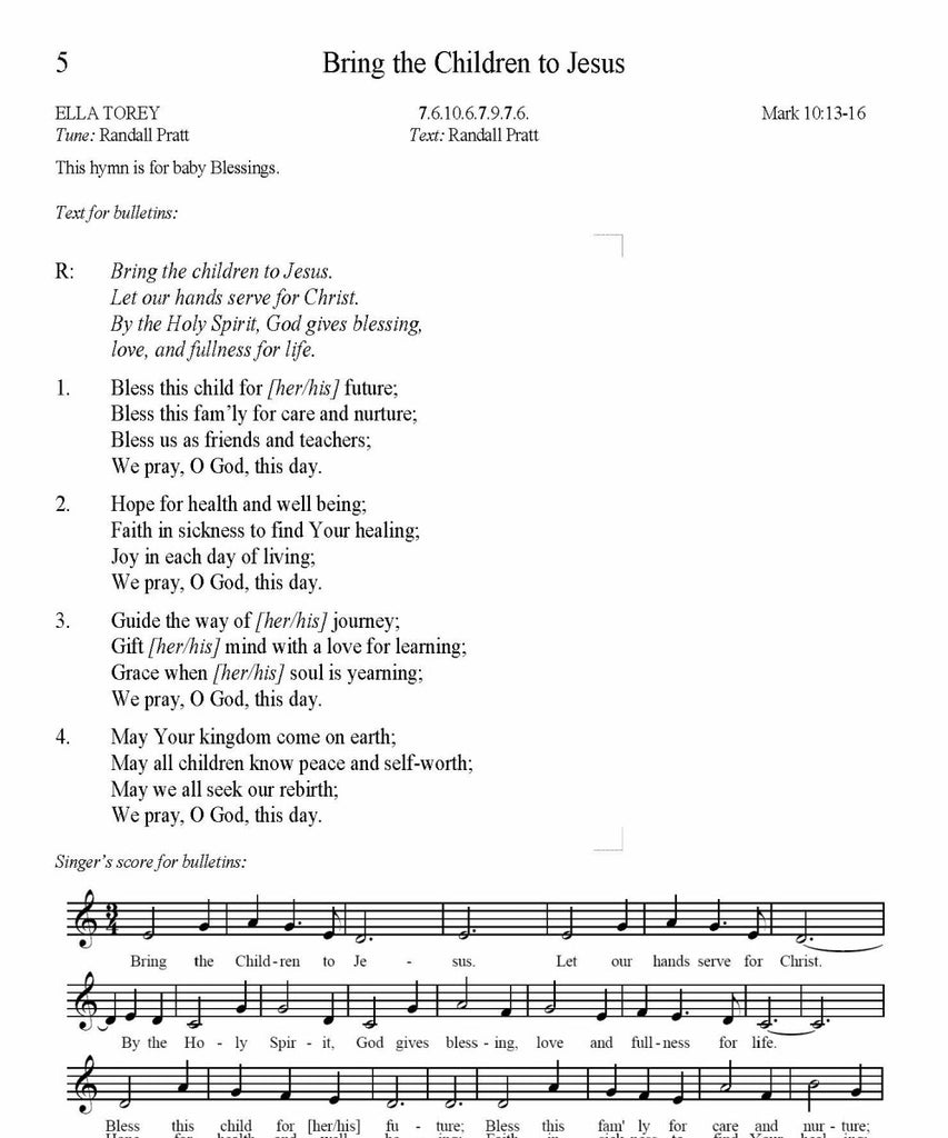 Bring the Children to Jesus Song Lyrics (PDF Download)