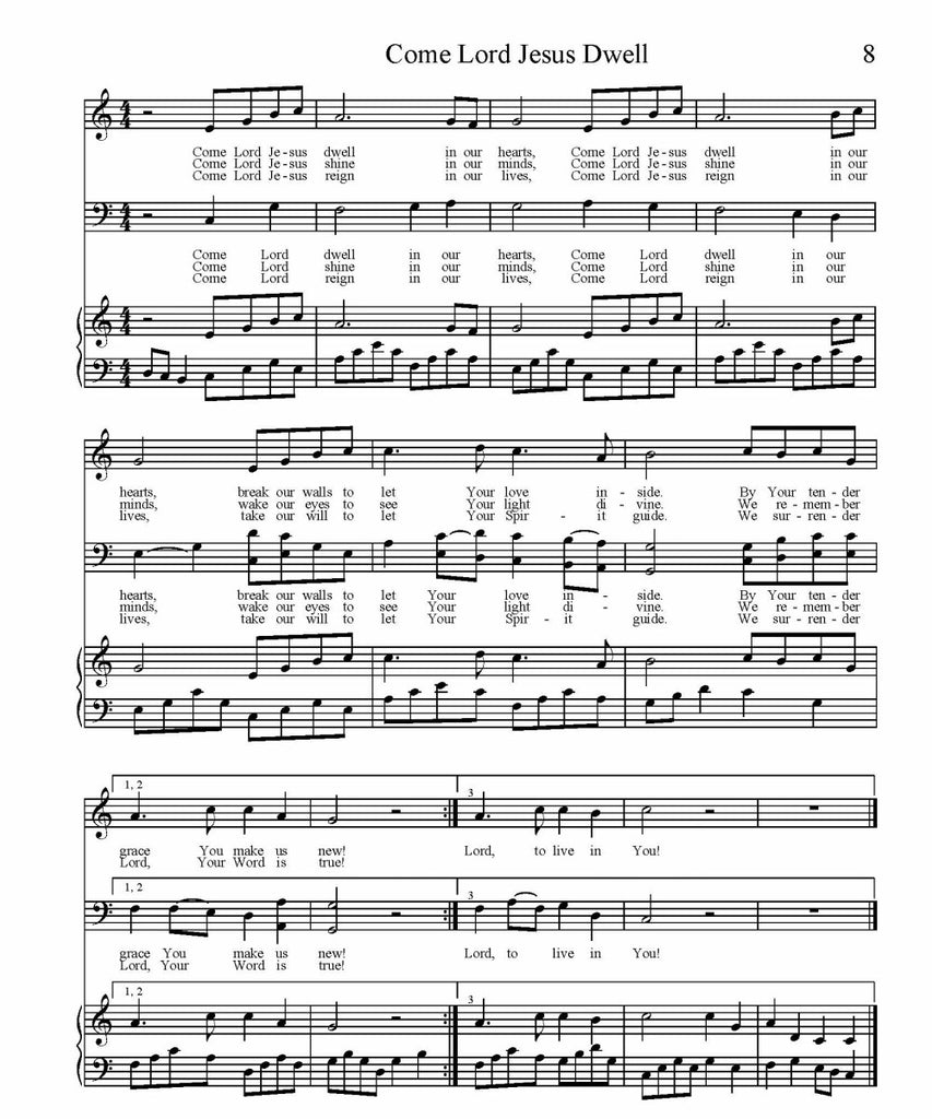 Come Lord Jesus Dwell Sheet Music (PDF Download)