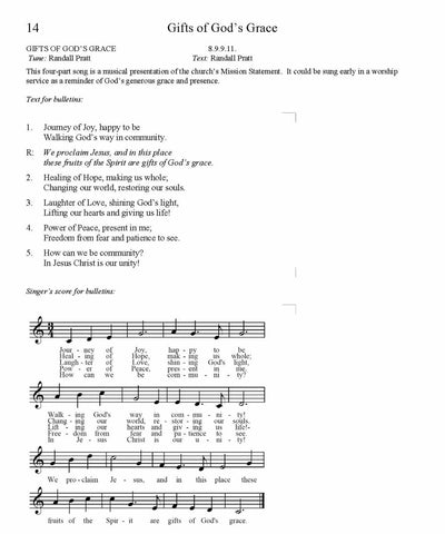 Gifts of God's Grace Song Lyrics (PDF Download)