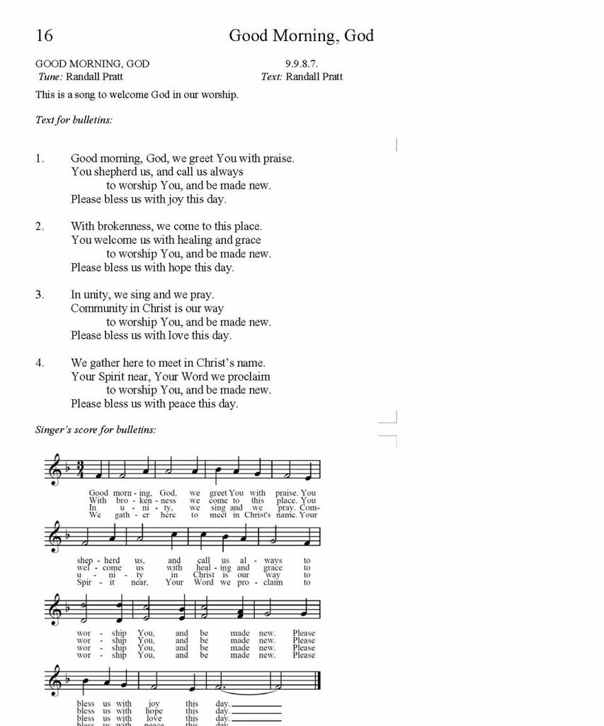 Good Morning, God Song Lyrics (PDF Download)