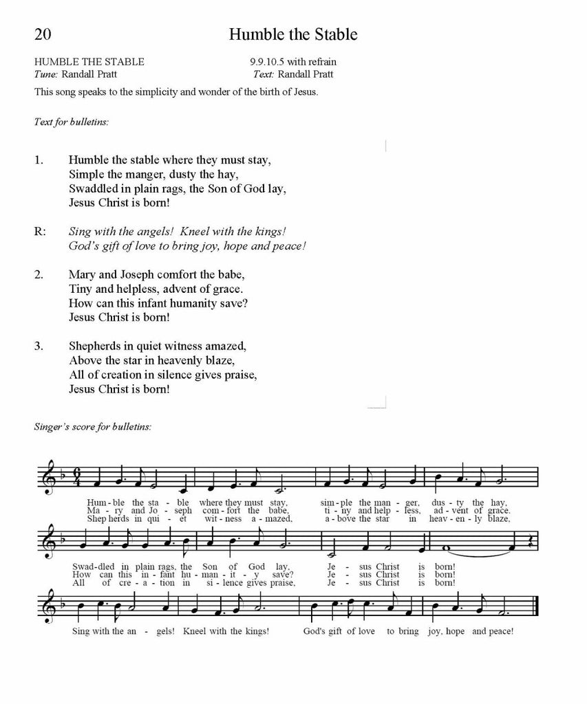 Humble the Stable Song Lyrics (PDF Download)