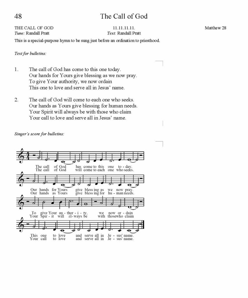 The Call of God Song Lyrics (PDF Download)