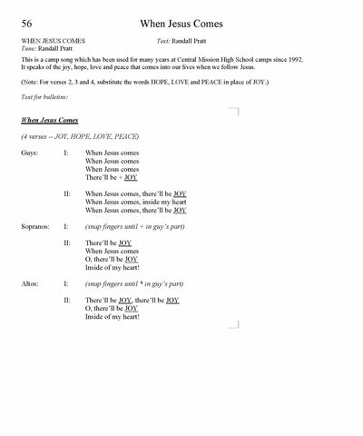 When Jesus Comes Song Lyrics (PDF Download)