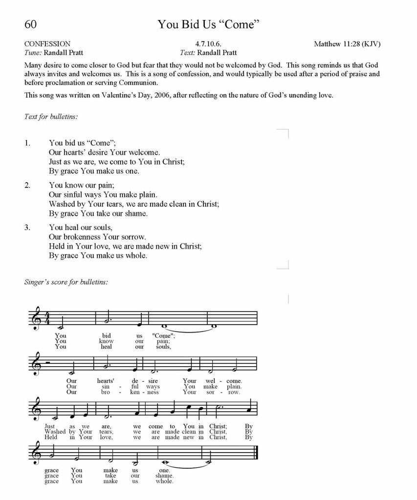 You Bid Us Come Song Lyrics (PDF Download)