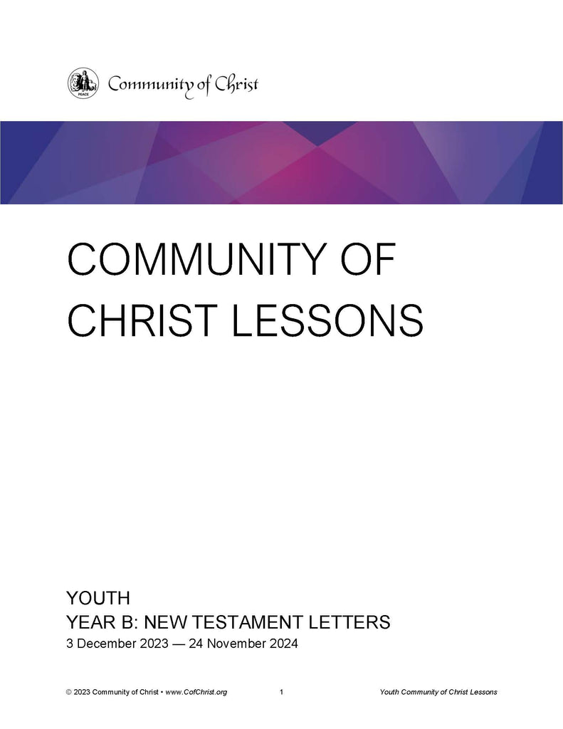 Community of Christ Lessons Year B Youth New Testament Letters (PDF Download)
