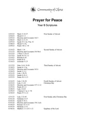 Prayer for Peace: Year B Scriptures (PDF Download)