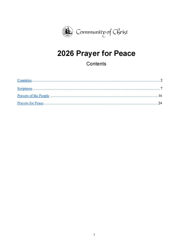 Prayer for Peace: 2026 Worship Elements (PDF Download)