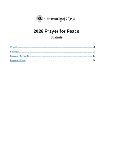 Prayer for Peace: 2026 Worship Elements (PDF Download)