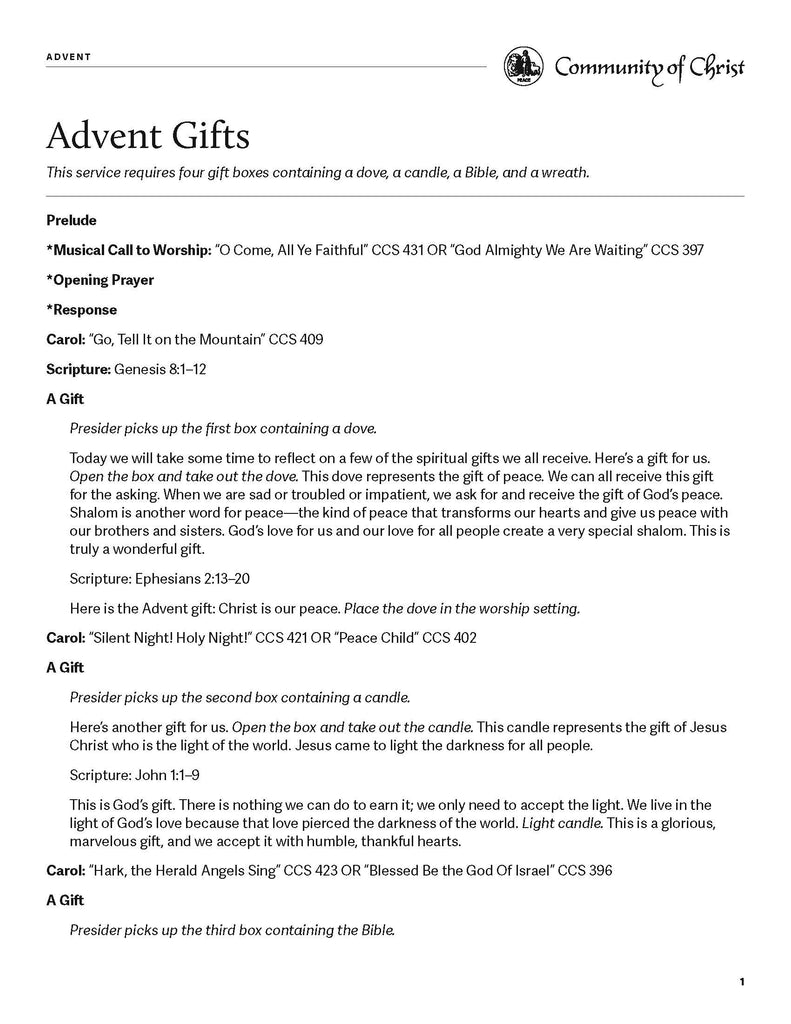 Advent Worship Outlines (PDF Download)