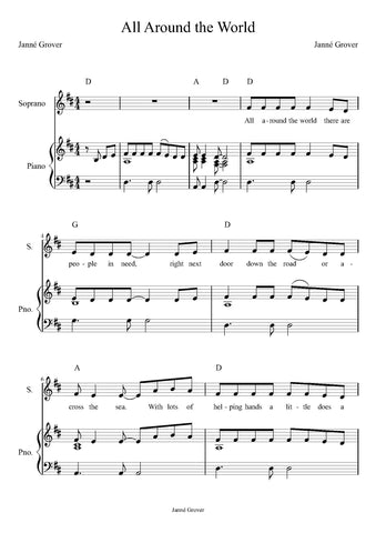 Sheet Music - All Around the World (PDF Download)