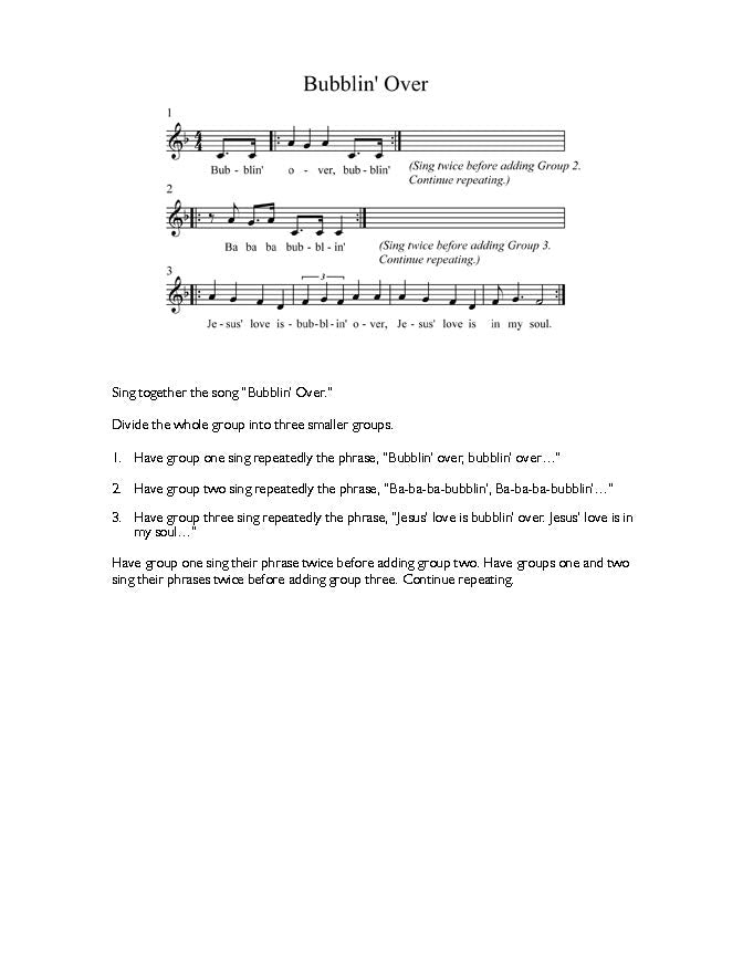 Sheet Music - Bubblin' Over (PDF Download)