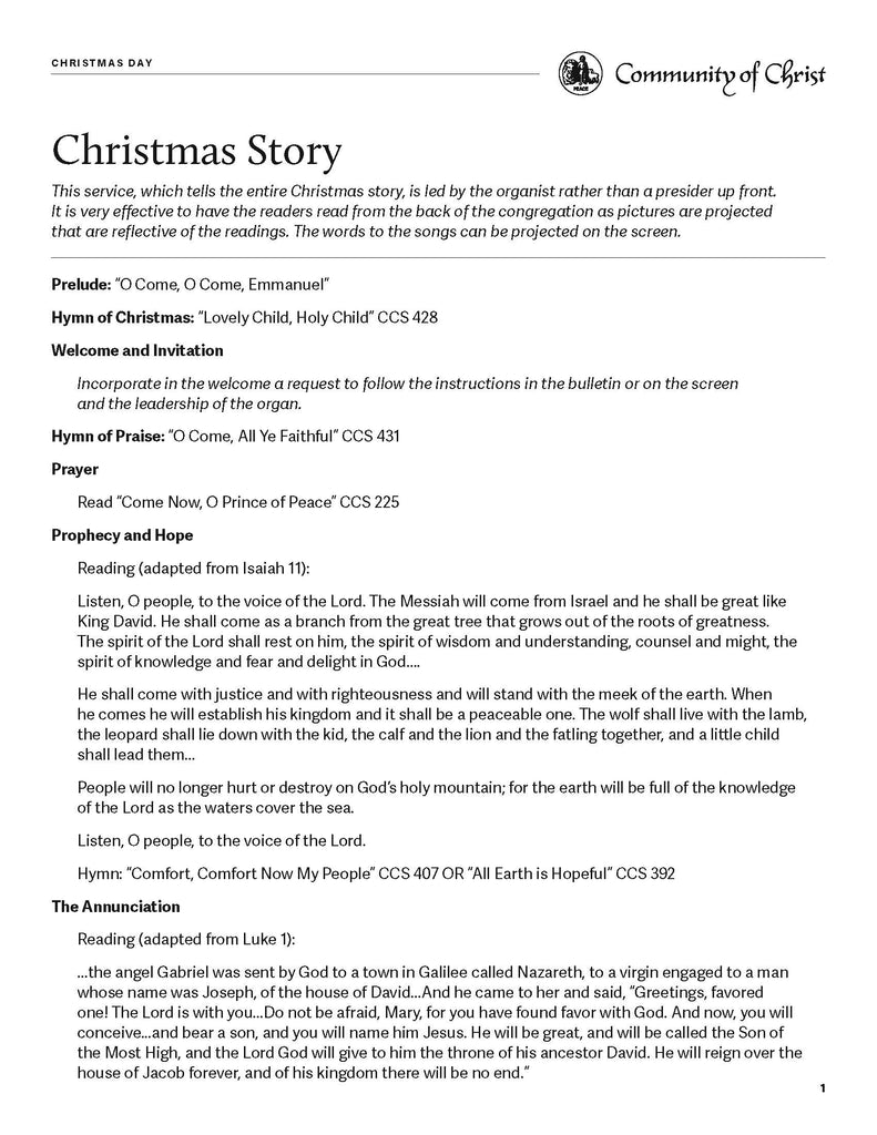 Christmas Day Worship Outlines (PDF Download)