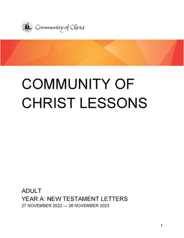 Community of Christ Lessons Year A Adult New Testament Letters (PDF Download)