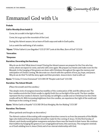 Hanging of the Greens Worship Outlines (PDF Download)