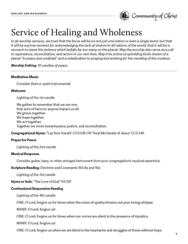 Healing and Wholeness Worship Outlines (PDF Download)