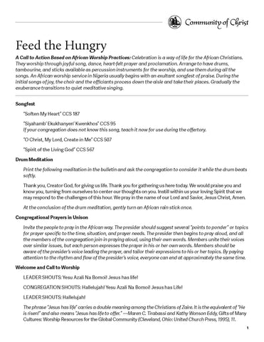 Feed the Hungry Worship Outlines (PDF Download)