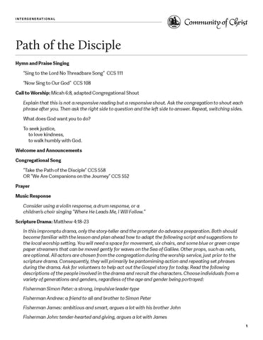 Intergenerational Worship Outline (PDF Download)