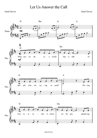 Sheet Music - Let Us Answer the Call (PDF Download)