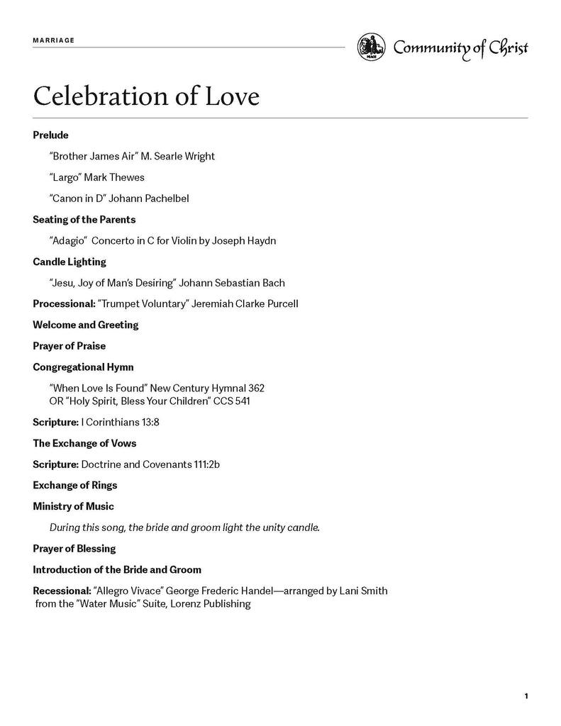 Marriage Service Outlines (PDF Download)