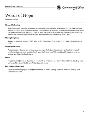 Memorial and Graveside Worship Outlines (PDF Download)