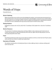 Memorial and Graveside Worship Outlines (PDF Download)