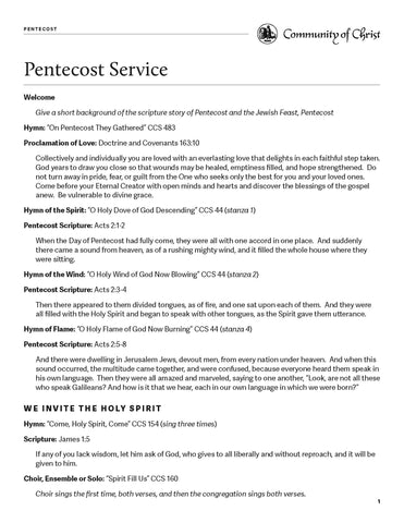 Pentecost Worship Outlines (PDF Download)