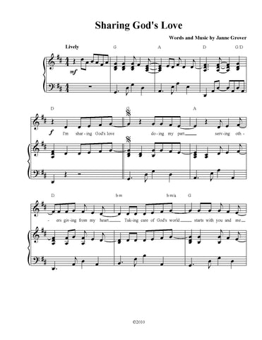 Sheet Music - Sharing God's Love (PDF Download)