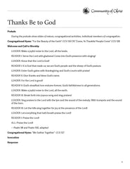 Thankfulness Worship Outline (PDF Download)