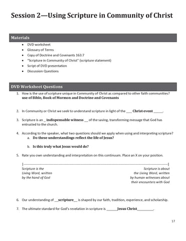 Using Scripture in Community of Christ Listening Guide (PDF Download)