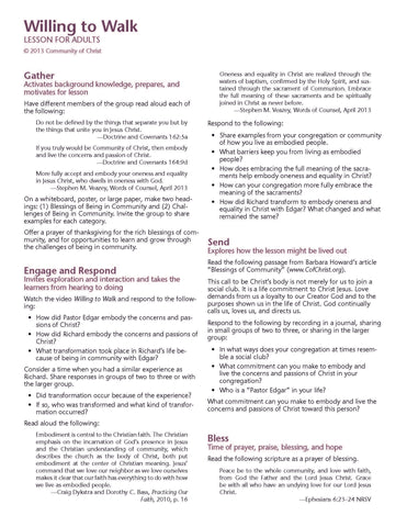 Willing to Walk: Lesson for Adults (PDF Download)