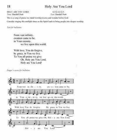 Holy Are You Lord Song Lyrics (PDF Download)