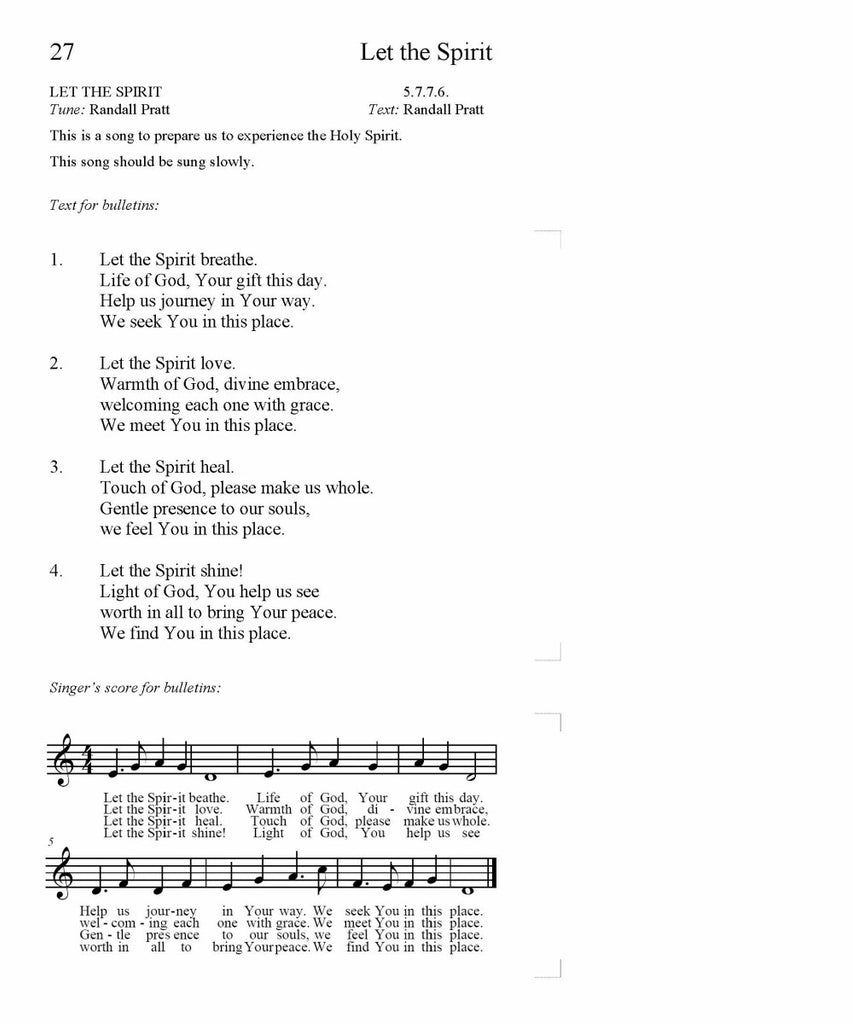 Let the Spirit Song Lyrics (PDF Download)