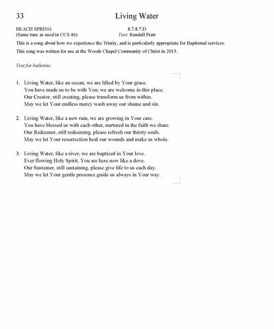 Living Water Song Lyrics (PDF Download)