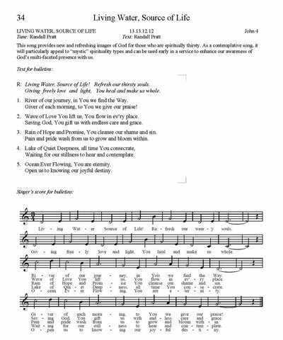 Living Water, Source of Life Song Lyrics (PDF Download)