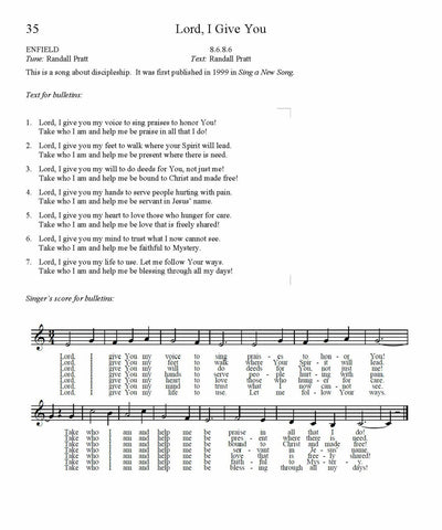 Lord, I Give You Song Lyrics (PDF Download)