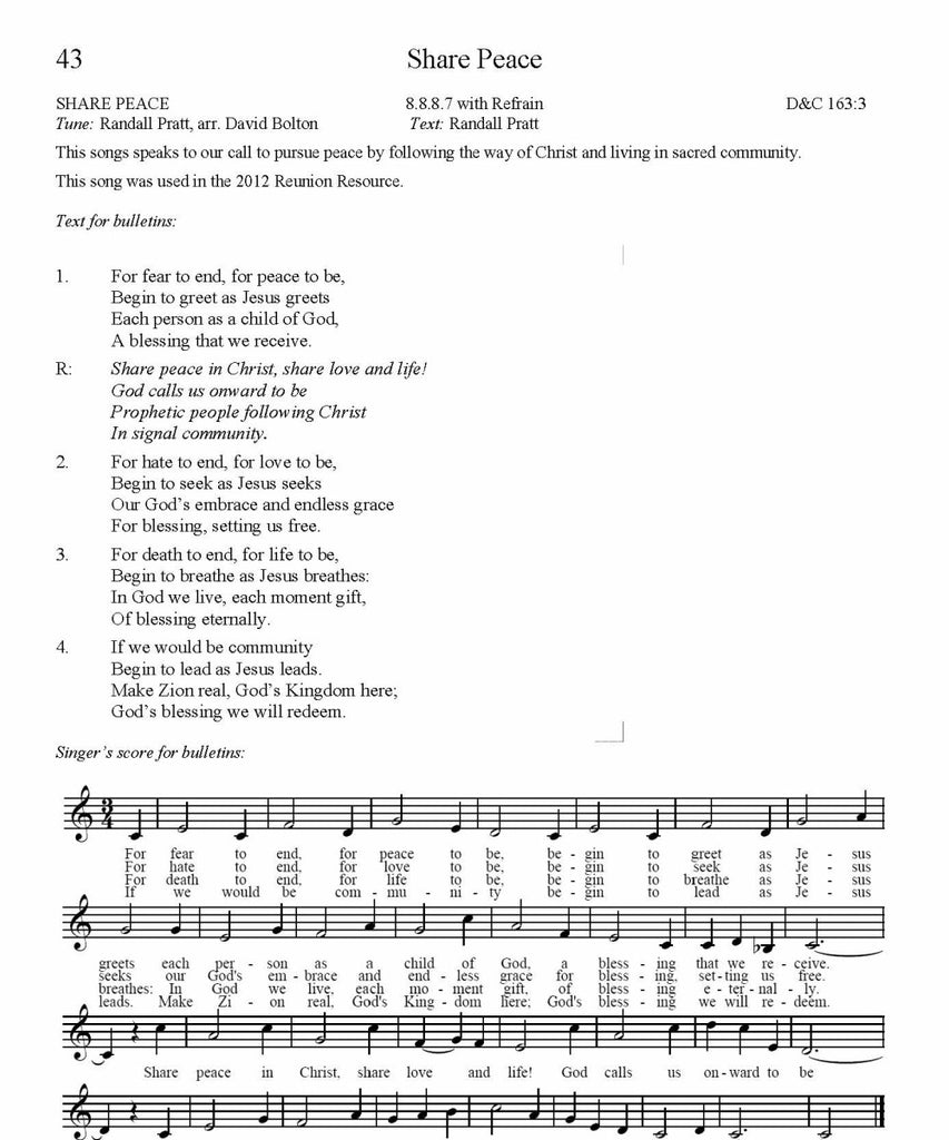Share Peace Song Lyrics (PDF Download)