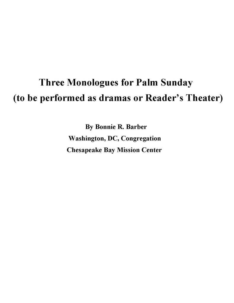 Three Monologues (PDF Download)